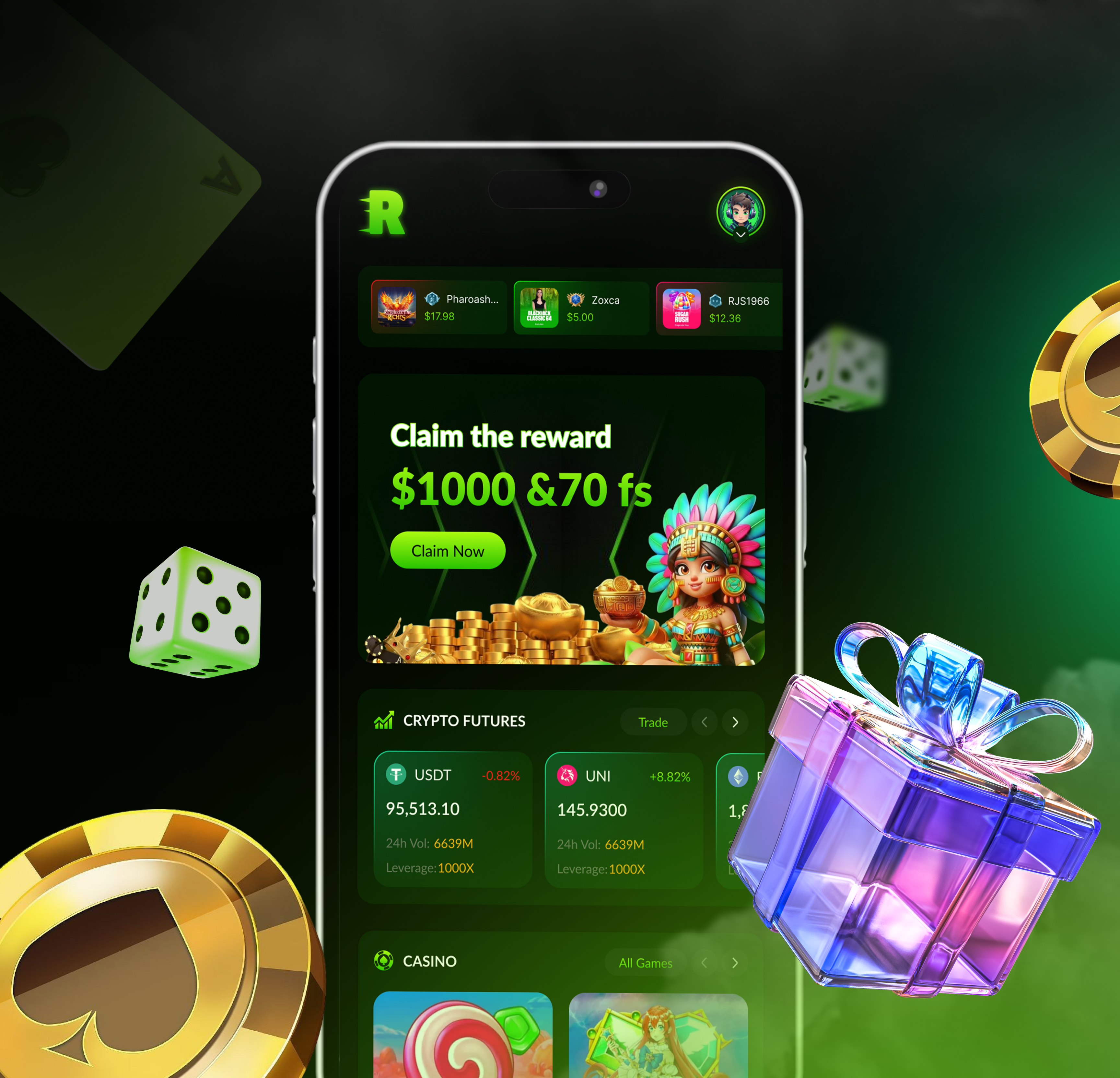 Example of Online Casino (Desktop + Mobile)