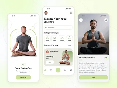 Yoga App android app design fit fitness health interface ios mobile online training ui uiux ux yoga yoga app yoga app design yoga app onboarding yoga app ui yoga app ui design