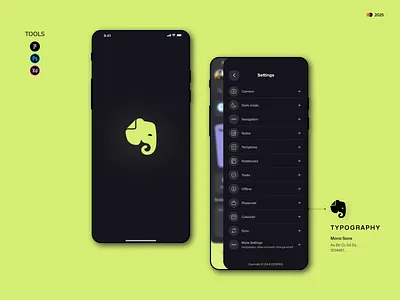 Evernote App - Settings UI/UX account settings evernote menu mobile app profile settings settings ui share contact ui