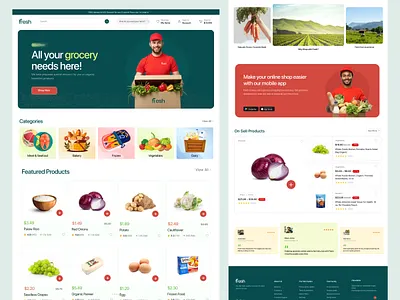 Ecommerce Grocery Shopping Website app design dashboard delivery food app e commerce ecommerce store ecommerce web food delivery food website graphic design grocery grocery services grocery web landingpage onlice grocery organicgrocery store ui ux webdesign