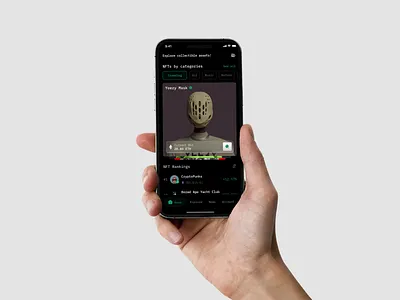 NFT Mobile UI app best branding crypto defi design figma figmaui illustration nft practice rebound ui uidesign viral web3