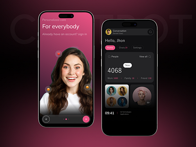 Communication App UIUX Design app chat chatting communication communication app conversations crm graphic design ios app message messaging app minimal app online talk saas send message ui ui design ux