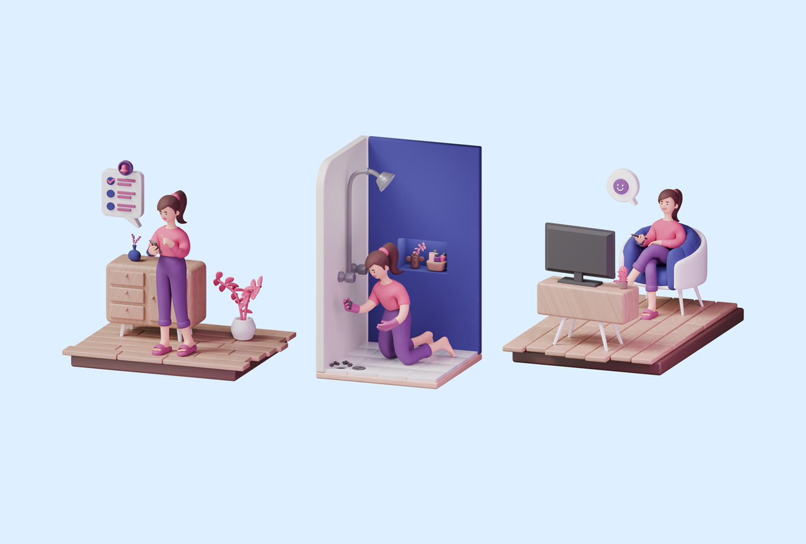 3D Woman Safe Cleaning 3d 3dillustration @hellodribbble app blender branding character cleaning content design illustration insurance isometric lady lowpoly modeling rigging safe shot woman
