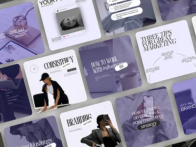Purple Aesthetic Instagram Templates – Elegant Canva Posts app branding design graphic design illustration logo typography ui ux vector