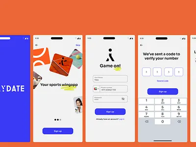PlayDate app design figma modern sleek sports ui