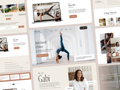 Neo.Me Wellness Website Design | Holistic Fitness & Lifestyle UI coaching platform design fitness web design health coaching website landing page layout lifestylebranding mind body design minmal website mockup responsive design ui ux design web design website website inspiration website mockup wellness website women wellness yoga ui yoga website