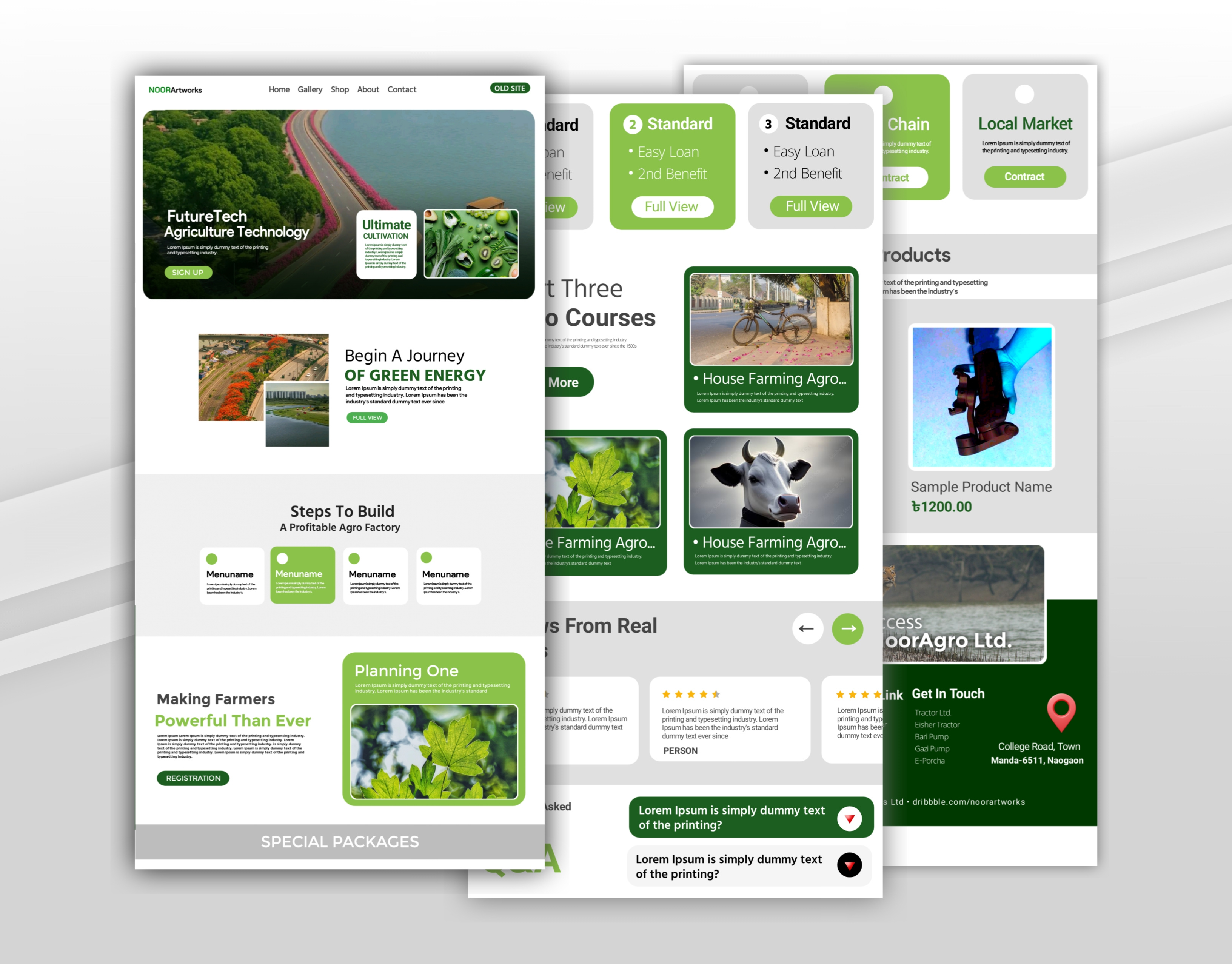 Agricultural Website Design (Full View) web design internship