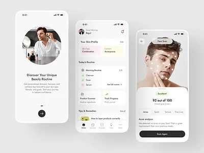 Personal Skin Care App UI app ui beauty app beauty care beauty care app beauty care website cosmetics app skin care skin care app skincare skincare app skincare landing page skincare website ui uiux user interface ux
