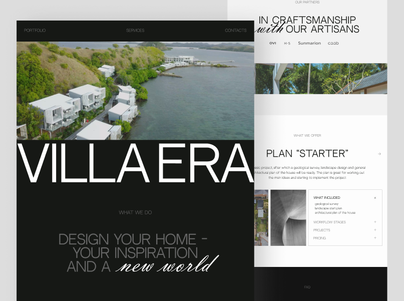 VILLA ERA | Architectural Company Landing Page animation architecture design designconcept figma house landing landingpage minimalism ui uiux web webdesign