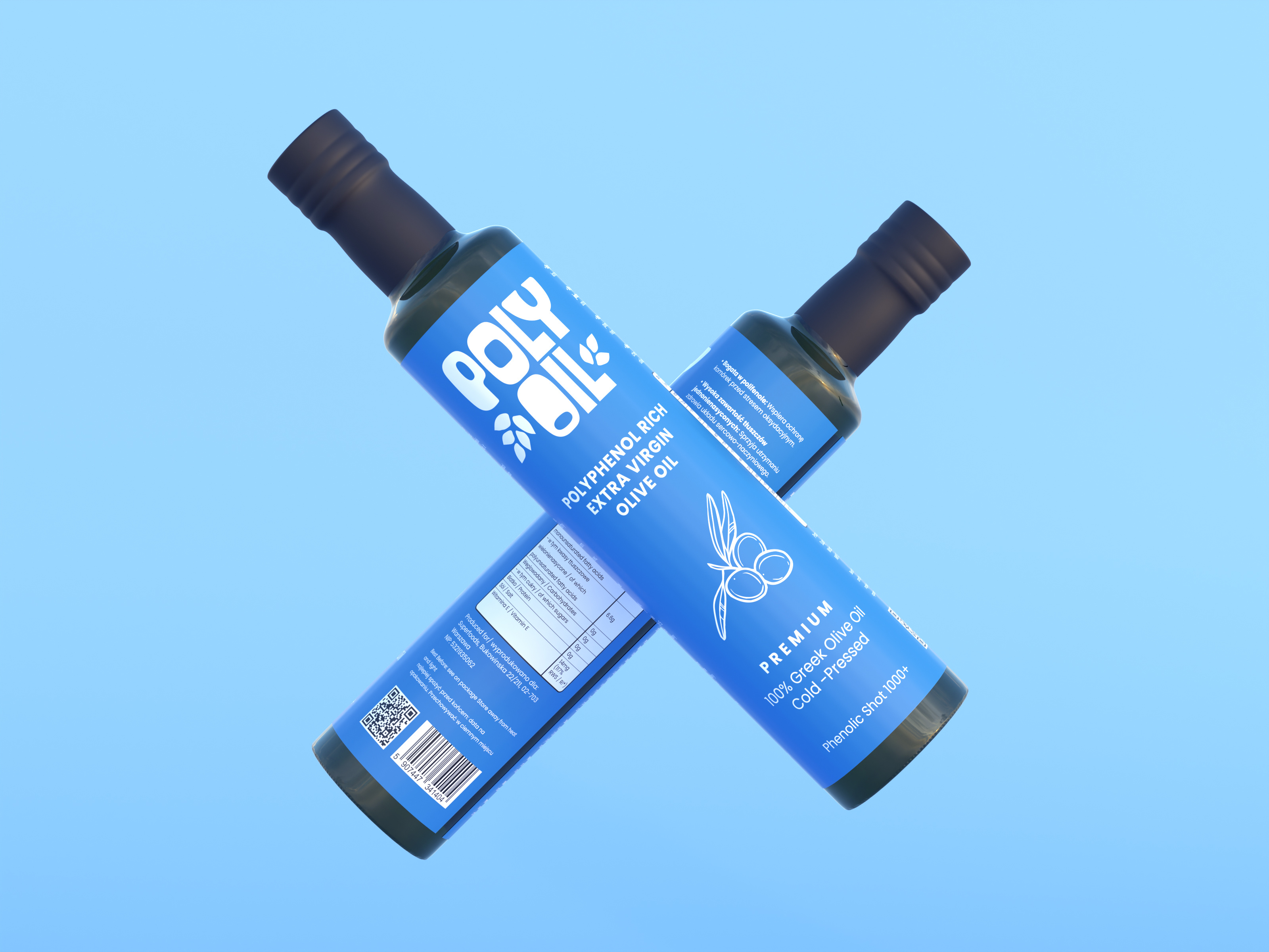 Poly Oil Extra Virgin Olive Oil Label design extra virgin oil packaging packaging web design website design