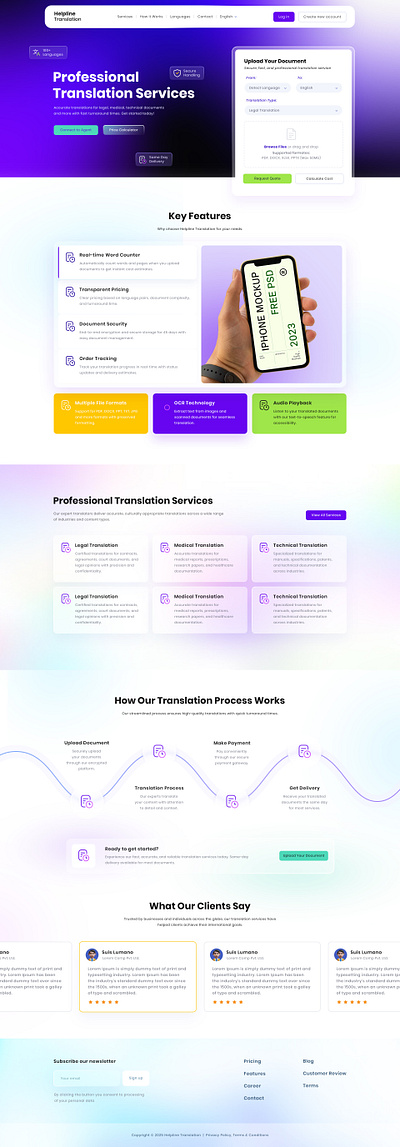 Helpline Translation - UI/UX app design graphic design ui ux