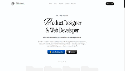 Portfolio Hero Section aesthetic branding clean design graphic design illustration logo minimal serif ui uiux vintage
