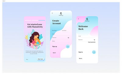 Motherhood app design app branding design mobile app ui