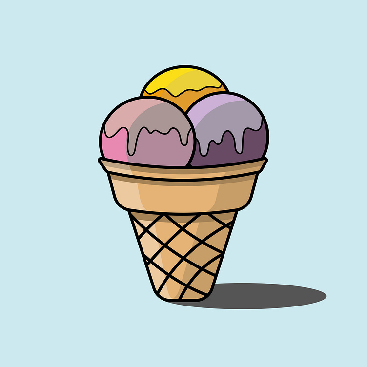 Colorful Ice Cream Cone Illustration By GC Art On Dribbble colorful-ice-cream-cone-illustration-by-gc-art-on-dribbble