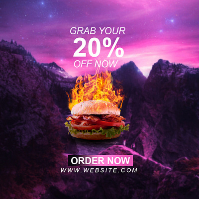 Social media post design Restaurant burger manipulation branding design graphic design illustration logo thumb typography ui ux vector