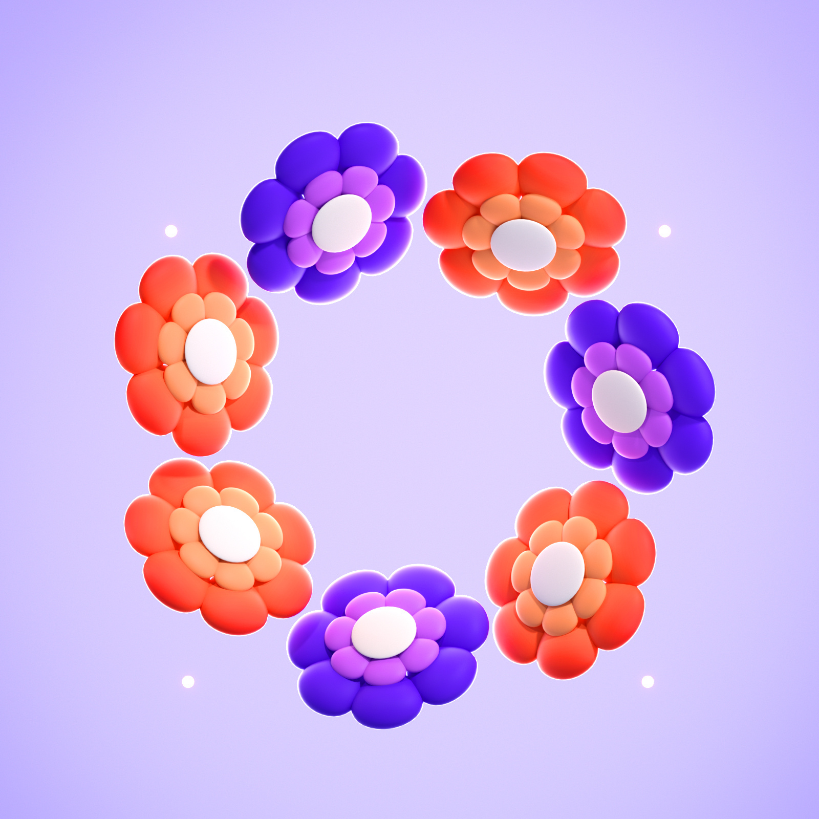 Fall Flowers 3d 3d illustration color colorful cute design flowers illustration