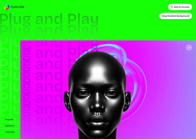 Website for Color Palette ✦ Coloroid aesthetic website color palette color palette website color plugin design color website design digital product futuristic website futuristic website design hero section plugin plugin design product design ui user interface ux