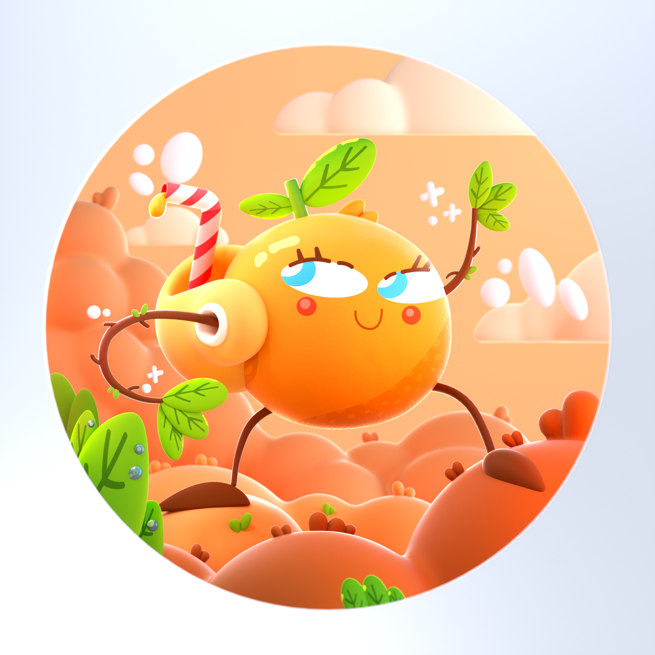 Cute mandarin 3d 3d illustration character color colorful cute design graphic design illustration