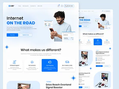 Unlimited Wi-Fi for the Open Road- Landing page business finance internet landing page ui design uiux design user experience user interface ux design website website design wi fi wifi