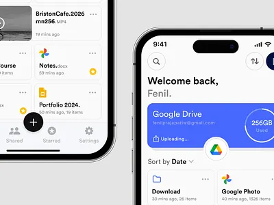 File Manager Design dark mode ui file manager ui design google drive graphic design light mode ui mobile application ui design mobile ux design ui user interface ux design