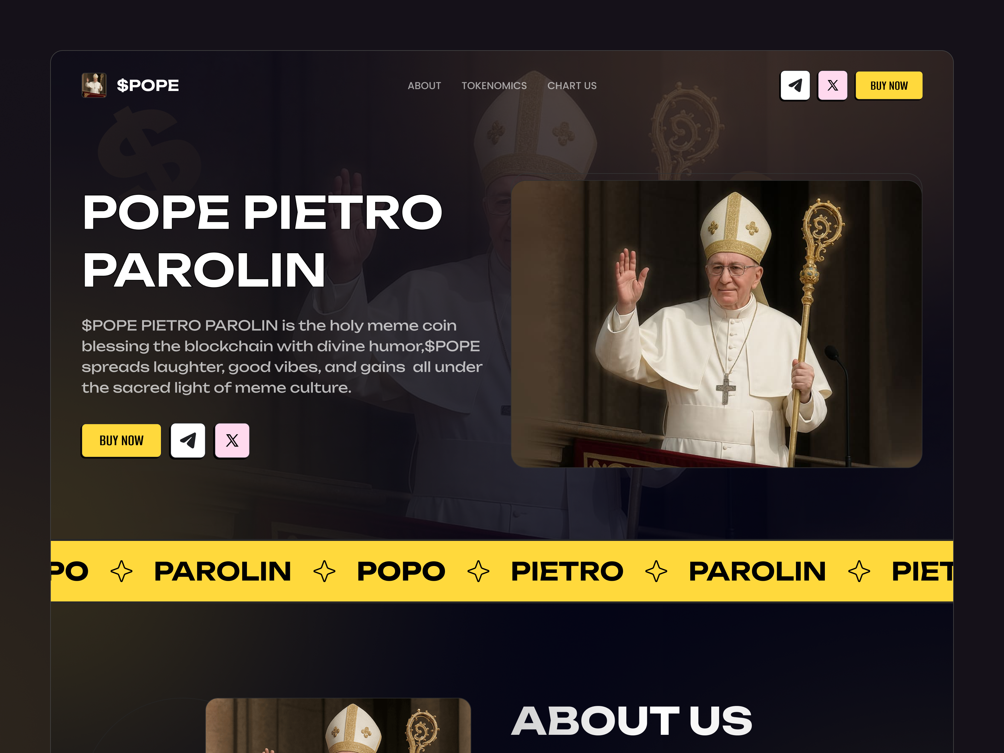 POPE -Meme Coin Website by UIX SAIDUR SAJIB on Dribbble