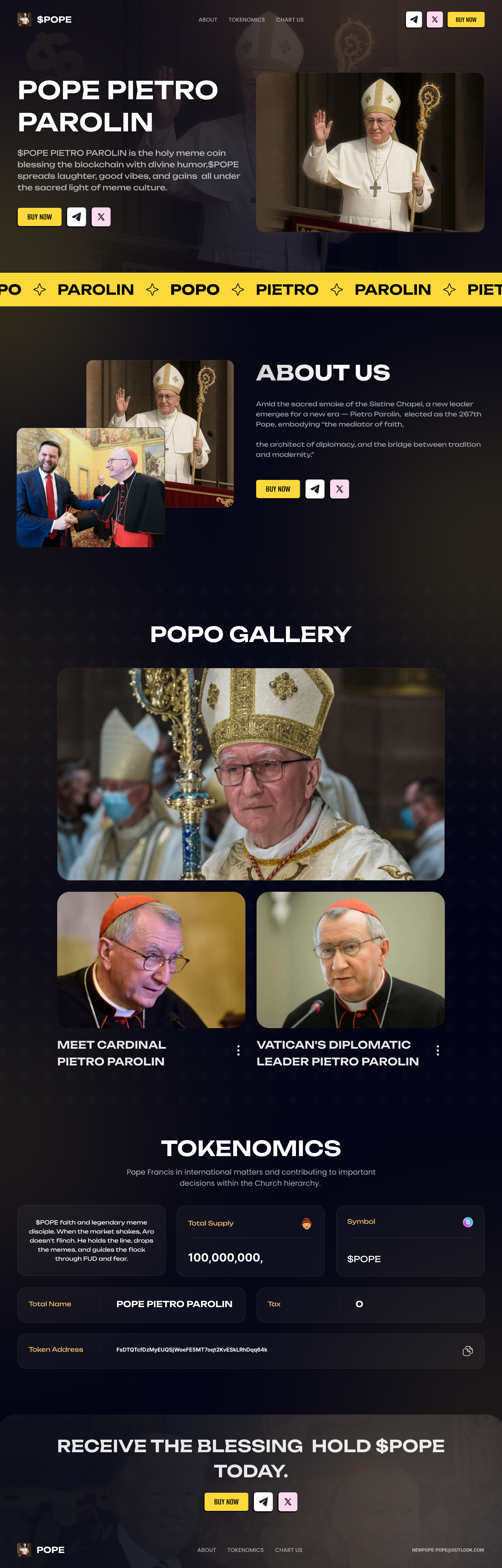 POPE -Meme Coin Website by UIX SAIDUR SAJIB on Dribbble