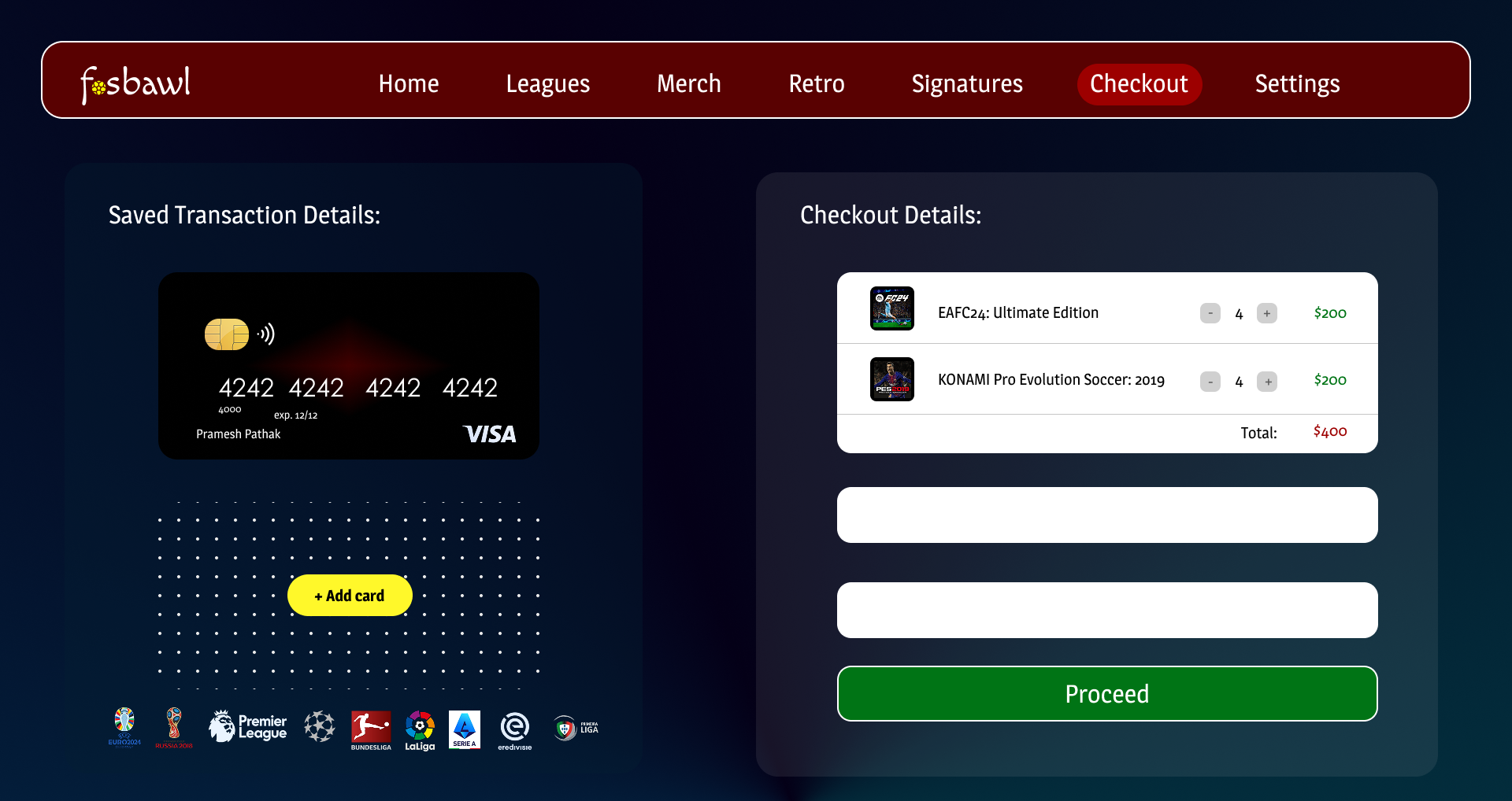 A football merch and more purchasing site branding graphic design logo ui