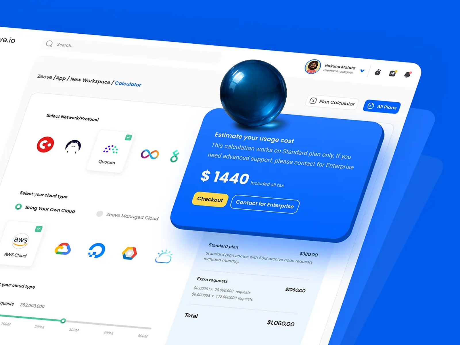 Blockchain cost analysis experience 3d app aws blockchain calculator cloud crypto dashboard illustration neel network payment prakhar sharma token ui ux web website workspace