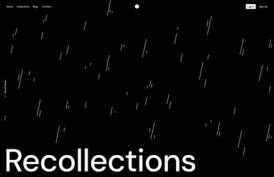 Recollections / Web Design Project blackwhite graphic design home page illustration landing page layout minimalist monochrome product design typography ui uiux ux web design