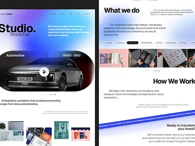 Design Studio Landing Page agency automotive blue cars design studio landing page ui design ux design web design web design agency website