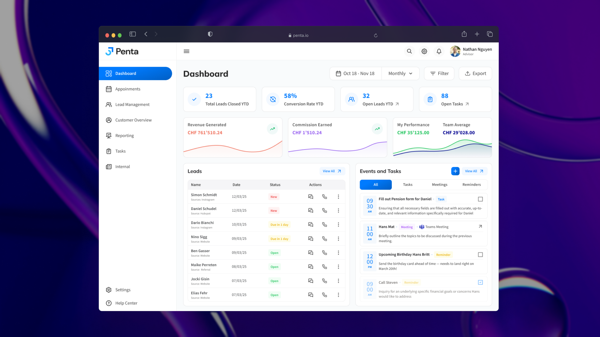 Insurance Dashboard UI Design analytics charts dashboard finance graph insurance interface minimal product sidebar system ui ux ux design webapp