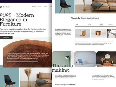 Furniture Business Shop Landing Page architecture clean construction design studio furniture house interior landing page service studio website white