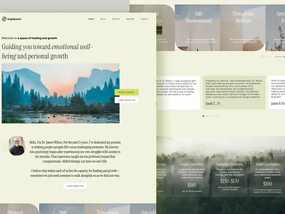 Psychology Therapist Consultant Landing Page calm consultant consultation healthcare landing page mental health mentoring psychology therapist ui design web design website wellbeing
