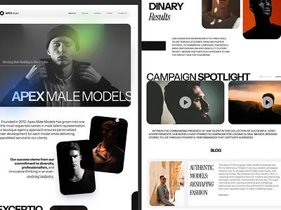 Model Agency Landing Page website agency entertainment landing page model talent ui design web design website