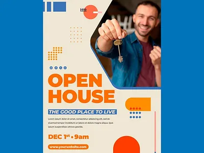 Open house template design 3d animation branding graphic design logo motion graphics open house template design ui