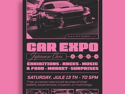 A poster for a car show shows a car show 3d animation branding graphic design logo motion graphics ui