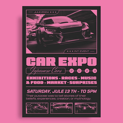 A poster for a car show shows a car show 3d animation branding graphic design logo motion graphics ui