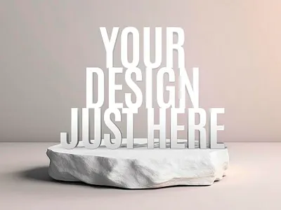 White Marble Text Effect Over A White Stone Podium 3d animation branding graphic design logo motion graphics ui
