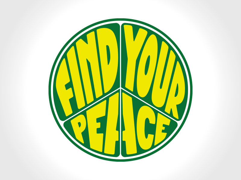 Find Your Peace circular badge graphic design hand lettering mindfulness peace typography vector