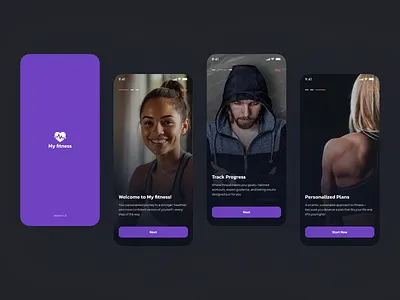 New UI Drop – Fitness App Onboarding Screens app app design clean ui figma fitness app fitness ui graphic design mobile app onbaording screen ui ui design user friendly ux welcome screen