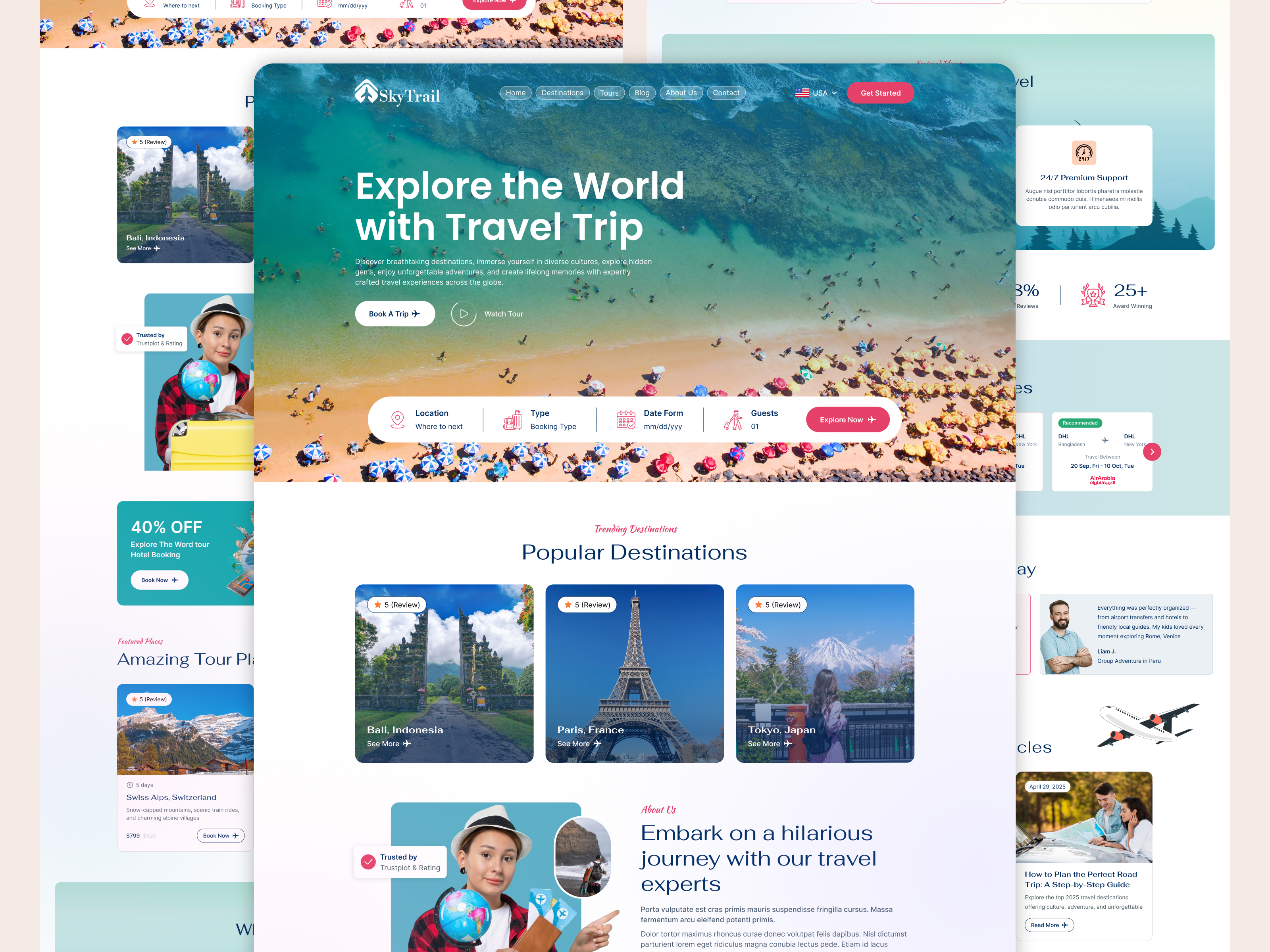 Explore the World – Travel Trip Landing Page Design by UI Jungle on ...