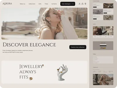 Aurora — Landing page (online shop) design online shop ui ux web design web site