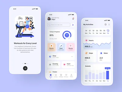 Fitness App UI Design app ui app ui design fitness fitness app fitness app ui fitness landing page fitness website gym gym app healthcare app mobile app ui ui design uiux workout workout app workout app ui