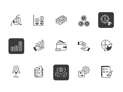 Finance & Business icons banking business icon doodle finance glyph icon vector