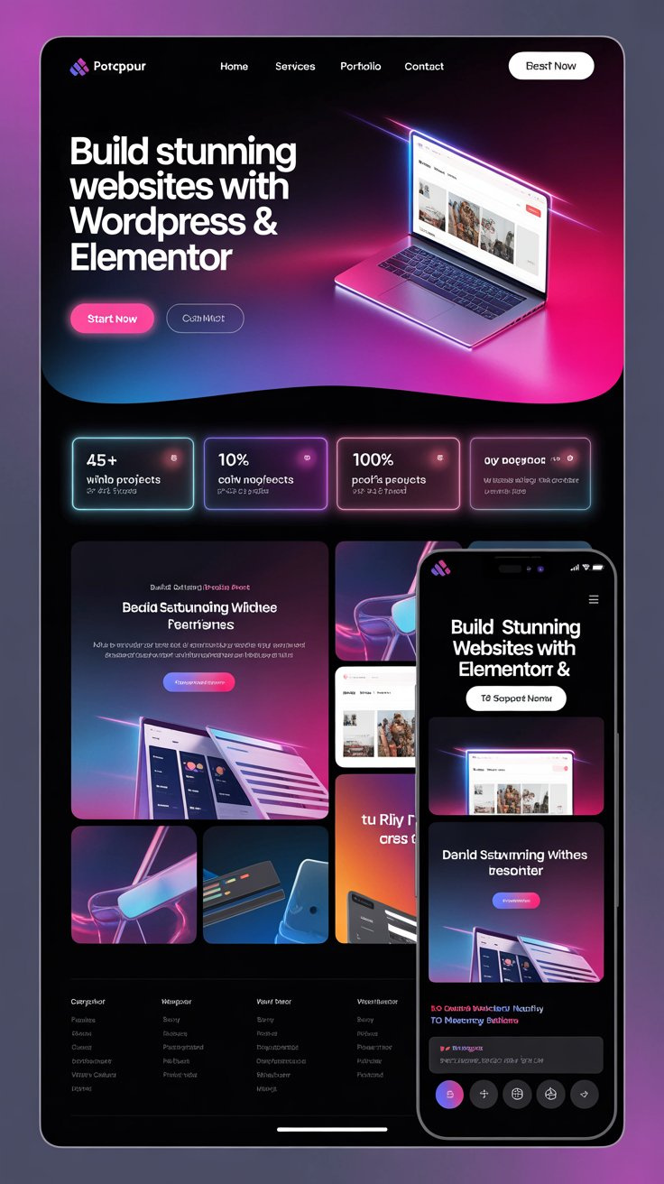 Figma to WordPress Elementor Pro Mockup ( 2 Versions ) elementor elementor pro figma wordpress