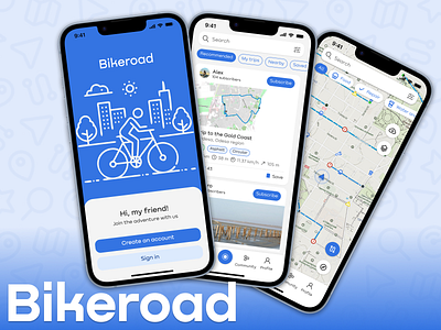 Bikeroad mobile app app design ui ux