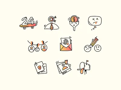 Gradient Doodle icons business doodle handdrawn icon illustration illustrations marketing office icon profile sketch vector vectors