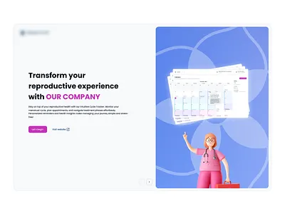 Women's health platform - web app appointment calendar chart dashboard elinext healthcare menu notes ui ux web app