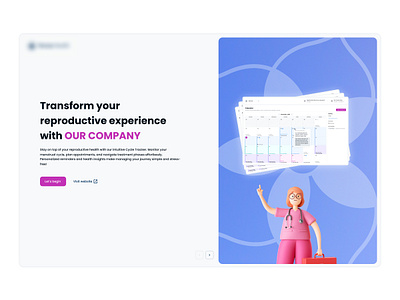 Women's health platform - web app appointment calendar chart dashboard elinext healthcare menu notes ui ux web app