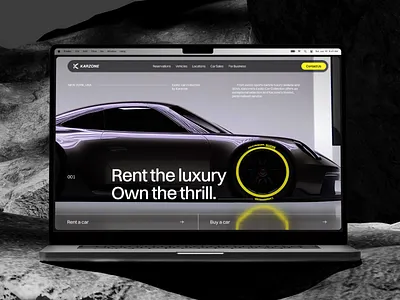Karzone - Luxury Car Rental Landing Page booking car cars dark design drive homepage landin page luxury minimalist professionals rent rental car sport car swiss ui ux vehicle web design website